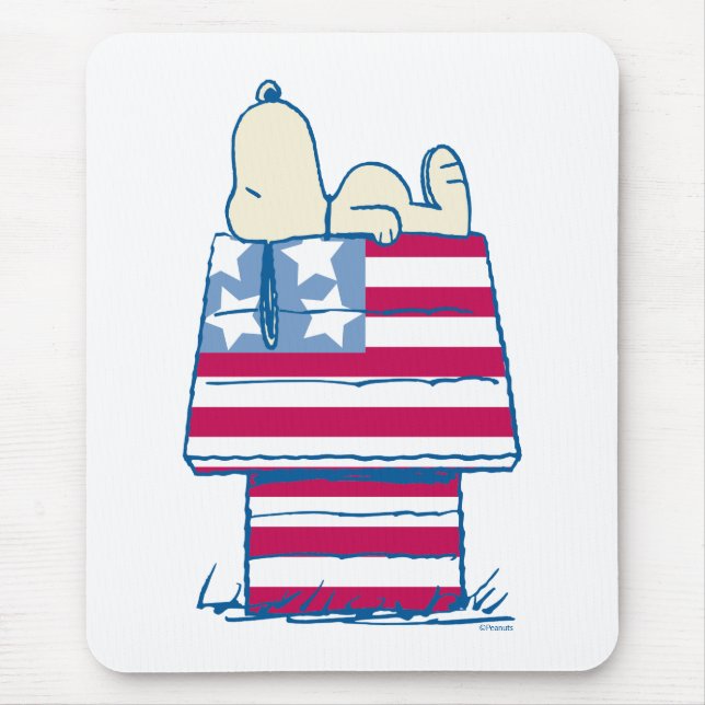 Tapis De Souris Snoopy sur 4 juillet Dog House (Devant)