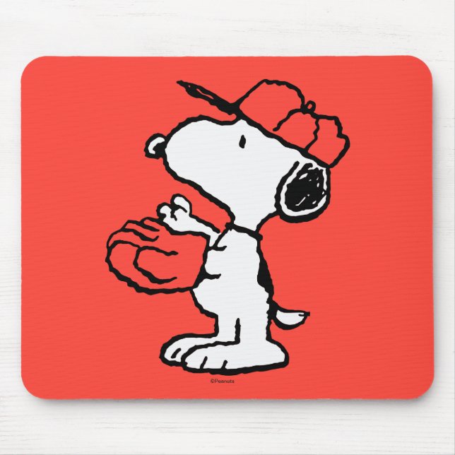 Tapis De Souris Snoopy Varsity Sports Baseball (Devant)