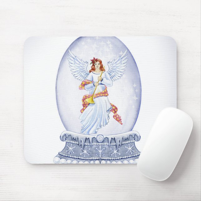 Tapis De Souris Snow globe with angel illustration (Avec souris)