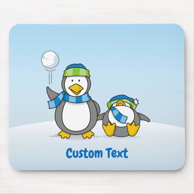Tapis De Souris Snowballing pingouins pavé souris (Devant)