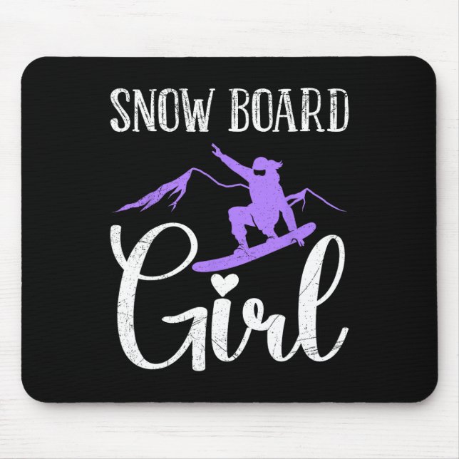 Tapis De Souris Snowboader Snow Board Girl Amusante Fille Snowboar (Devant)