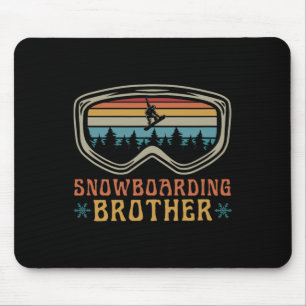 Tapis De Souris Snowboard Brother famille jumelle Snowboard Tri