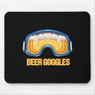 Tapis De Souris Snowboard - Lunettes de bière - Ski Mountain
