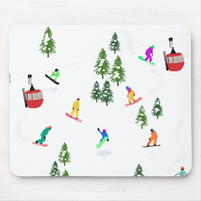 Tapis De Souris Snowboard moderne Snowboard (Devant)