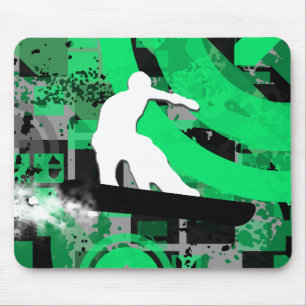 Tapis De Souris snowboard. piste en poudre.