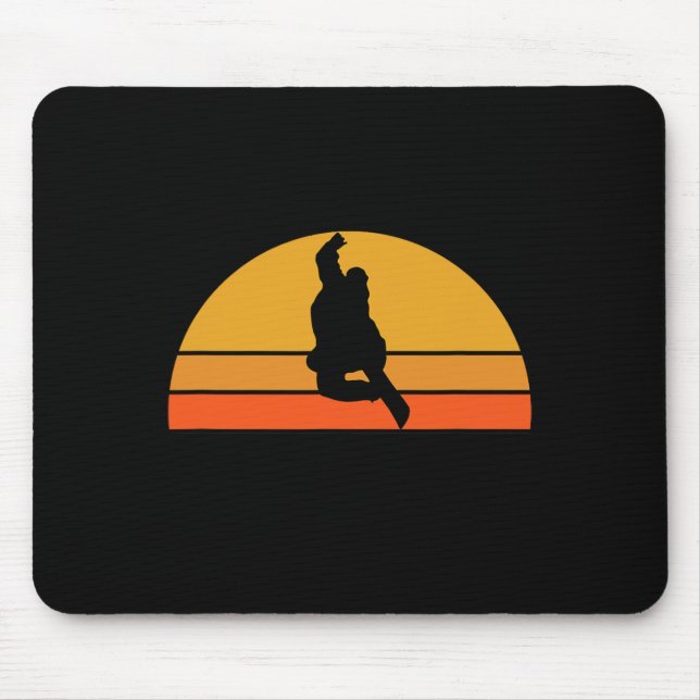 Tapis De Souris Snowboard Snowboard Snow Snow Winter Sunset R (Devant)