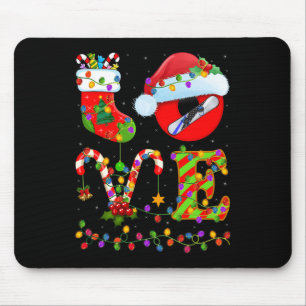 Tapis De Souris Snowboard Xmas Lighting Père Noël Love Snowboard