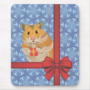 Tapis De Souris Snowflakes Christmas Hamster