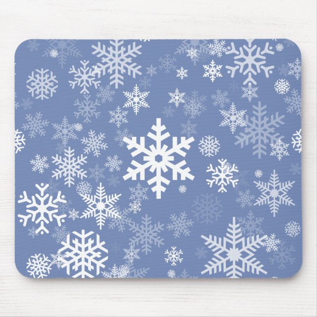 Tapis De Souris Snowflakes Personnaliser graphique Arrière - plan  (Devant)