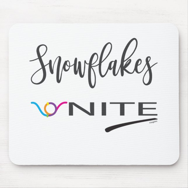 Tapis De Souris Snowflakes-Unite ! Résistance des libéraux politiq (Devant)