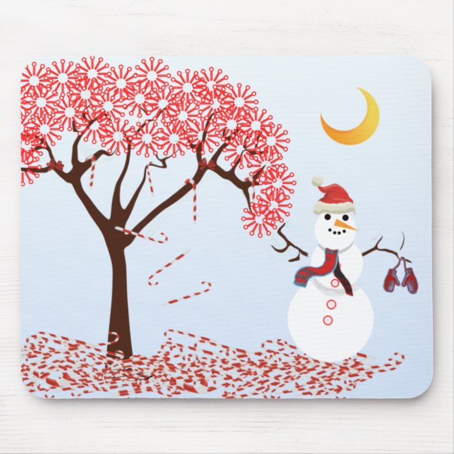 Tapis De Souris SnowMan CandyCane Arbre de souris - (Devant)