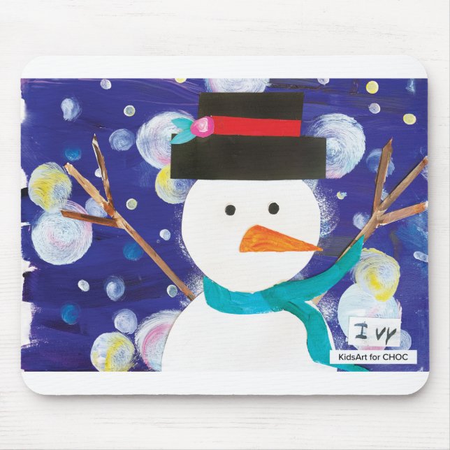 Tapis De Souris Snowman d'hiver (Devant)