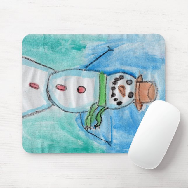 Tapis De Souris Snowman Happiness - Kids Art for CHOC (Avec souris)