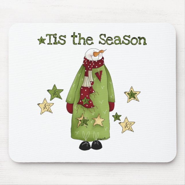 Tapis De Souris Snowman Tis la saison (Devant)
