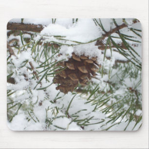 Tapis De Souris Snowy Pine Cone I