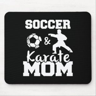 Tapis De Souris Soccer Et Karate Maman Drôle Soccer Joueur Karate