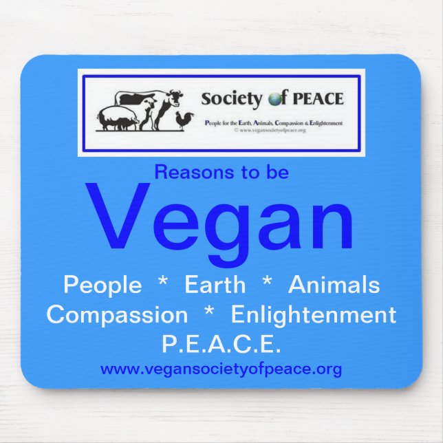 Tapis De Souris Société végétalienne de mousepad de PAIX (Devant)