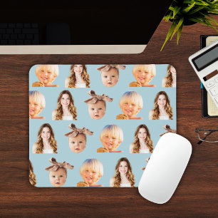Tapis De Souris Soft Blue Maman de 3 enfants Photo personnalisée