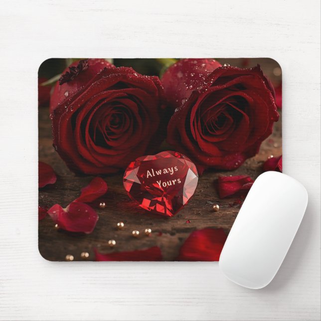 Tapis De Souris Soft Red Rose Romantic Valentine Office Mousepad (Avec souris)
