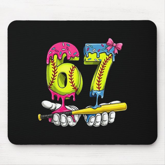 Tapis De Souris Softball 67 Ice Cream Drip Six Seven Boys Funny Me (Devant)