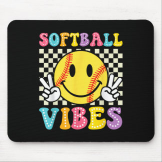 Tapis De Souris Softball Vibes Softball Retro Super Jour Fille