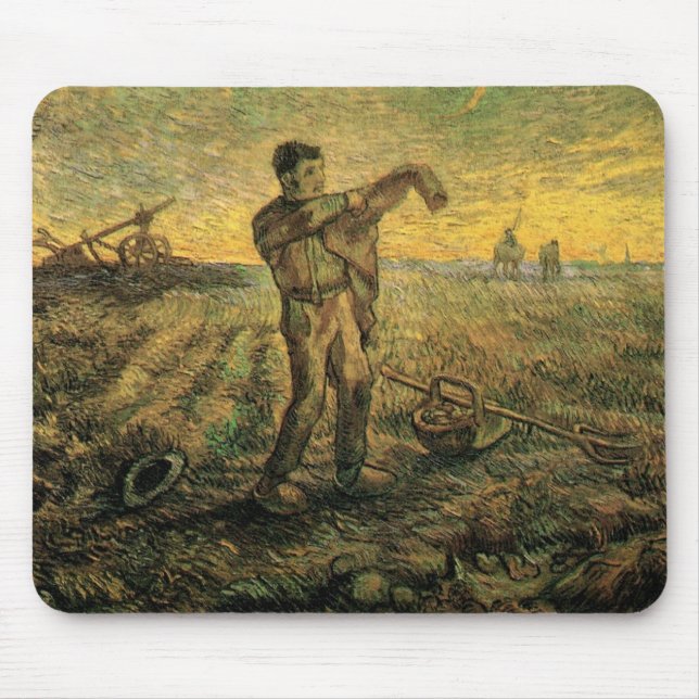 Tapis De Souris Soirée - Fin de journée par Vincent van Gogh (Devant)