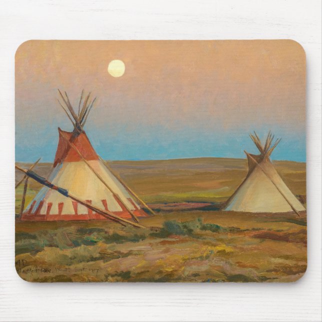Tapis De Souris Soirée sur la réserve Blackfoot de Dixon (Devant)