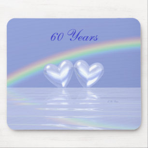 Tapis De Souris soixantième Coeurs de diamant d'anniversaire