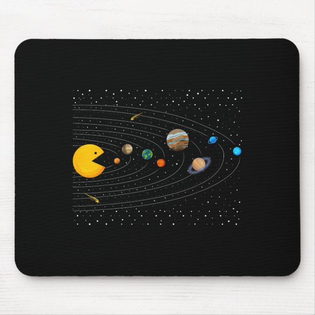 Tapis De Souris Solar System Video Game Funny Graphic Tees Planet  (Devant)