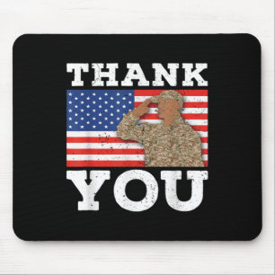 Tapis De Souris Soldat Patriot Vétéran des États-Unis Drapeau amér