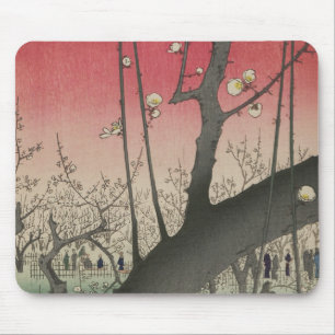 Tapis De Souris soleil couchant japonais pruniers arbres