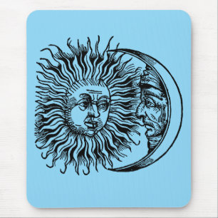 Tapis De Souris Soleil et lune médiévaux