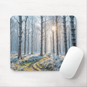 Tapis De Souris Soleil matinal en Forêt Froide
