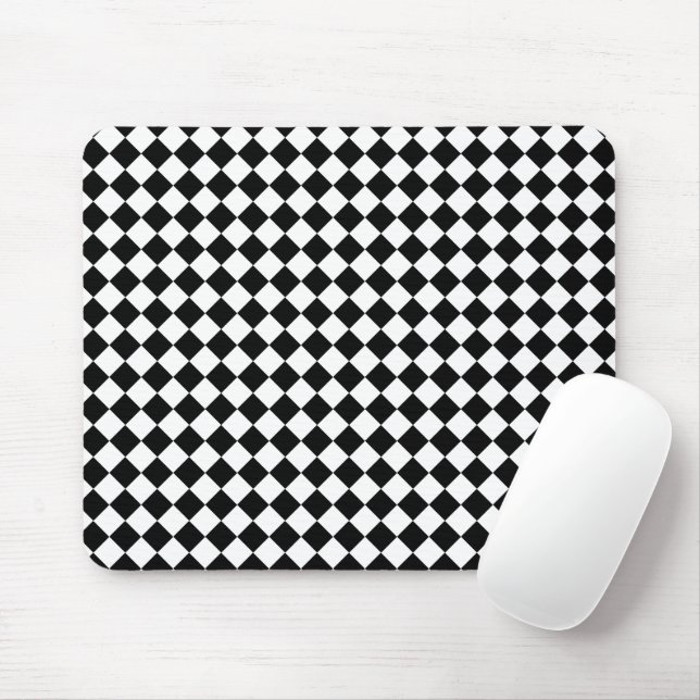 Tapis De Souris Solid Black and White Chevron Pattern (Avec souris)