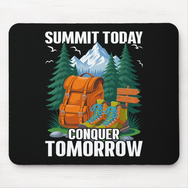 Tapis De Souris Sommet aujourd'hui - Randonneur d'escalade de mont (Devant)