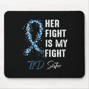 Tapis De Souris Son Combat Est Mon Combat T1D Soeur Type 1 Diabète