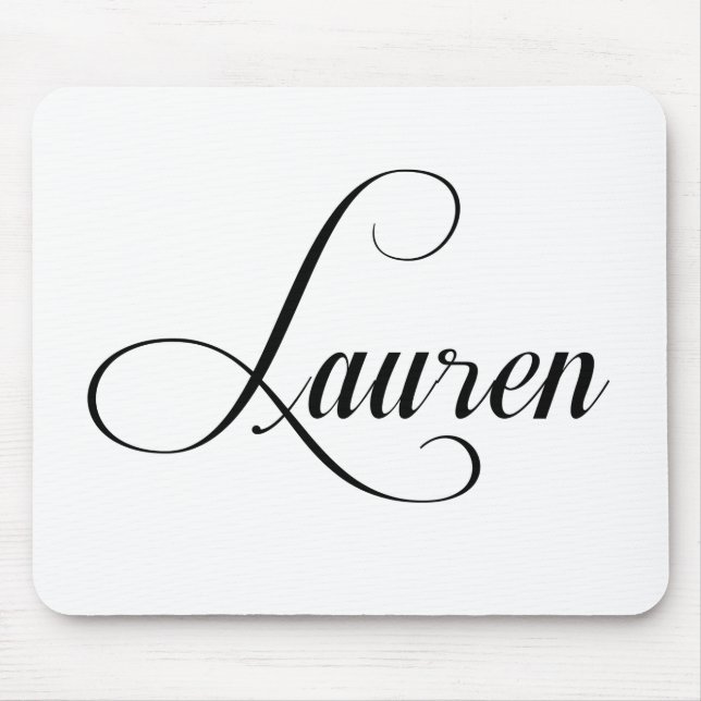 Tapis De Souris Son Nom Est Lauren Calligraphie (Devant)