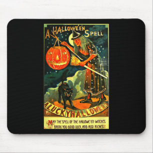 Tapis De Souris Sorcière d'Halloween Art Retro vintage