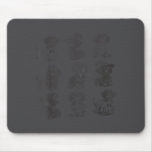 Tapis De Souris Sorcière rétro teckel chien Soky saison Halloween 