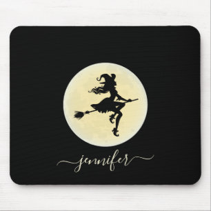 Tapis De Souris Sorcière sur balai personnalisé