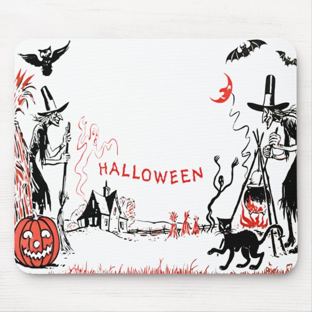 Tapis De Souris Sorcières d'Halloween Mousepad (Devant)