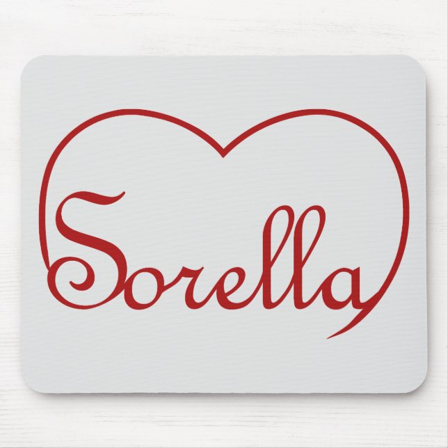 Tapis De Souris Sorella Italienne Soeur coeur Rouge (Devant)