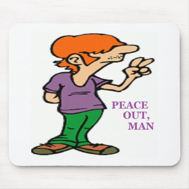TAPIS DE SOURIS "SORTIE DE LA PAIX, HOMME" HIPPIE (Devant)