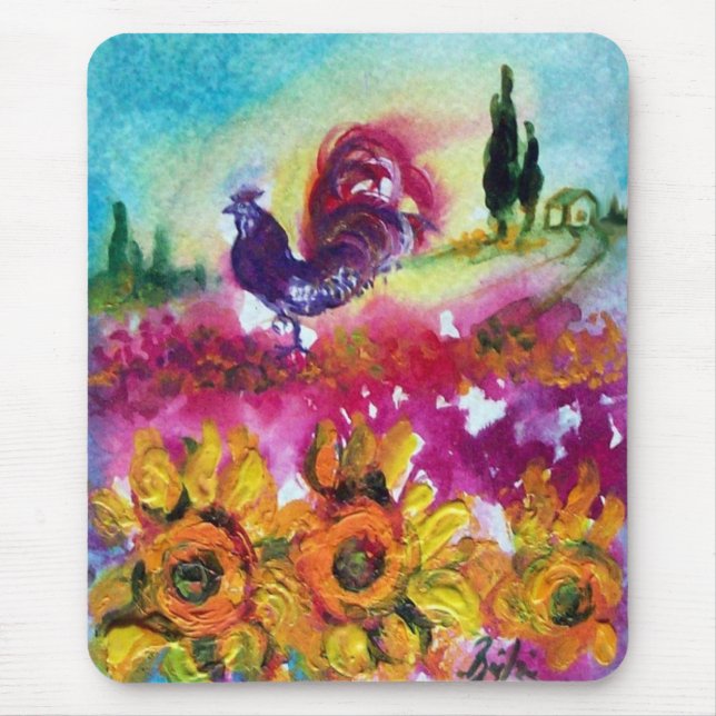 TAPIS DE SOURIS SOUFFLE ET ROOSTER NOIR (Devant)