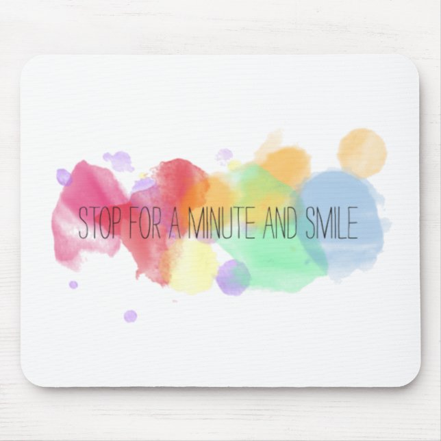 Tapis De Souris sourire et vie heureuse de paix avec la citation (Devant)