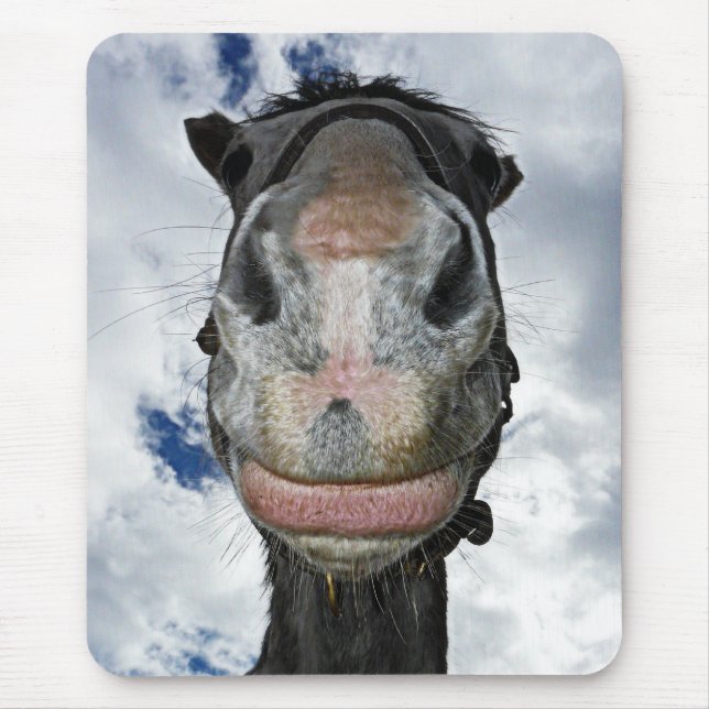 Tapis De Souris Sourires drôles de cheval (Devant)