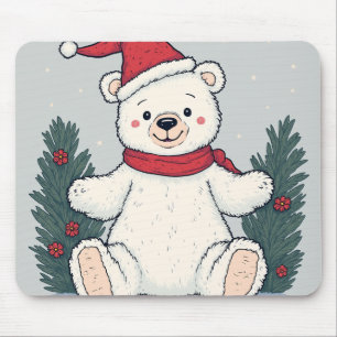 Tapis De Souris Souris à l'ours de Noël la plus fine