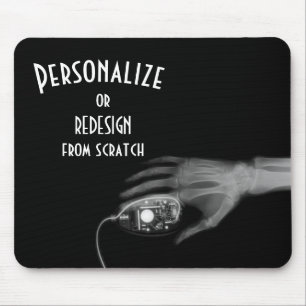 Tapis De Souris Souris à main et à ordinateur X-Ray - B&W