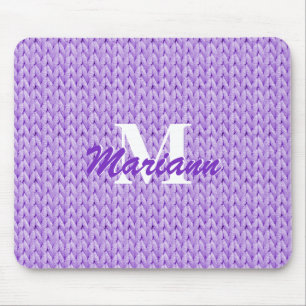 Tapis De Souris Souris à texture mauve avec monogramme