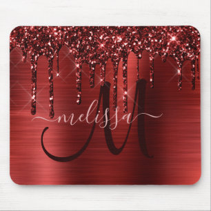 Tapis De Souris Souris Chic Parties scintillant à séchage rouge 
